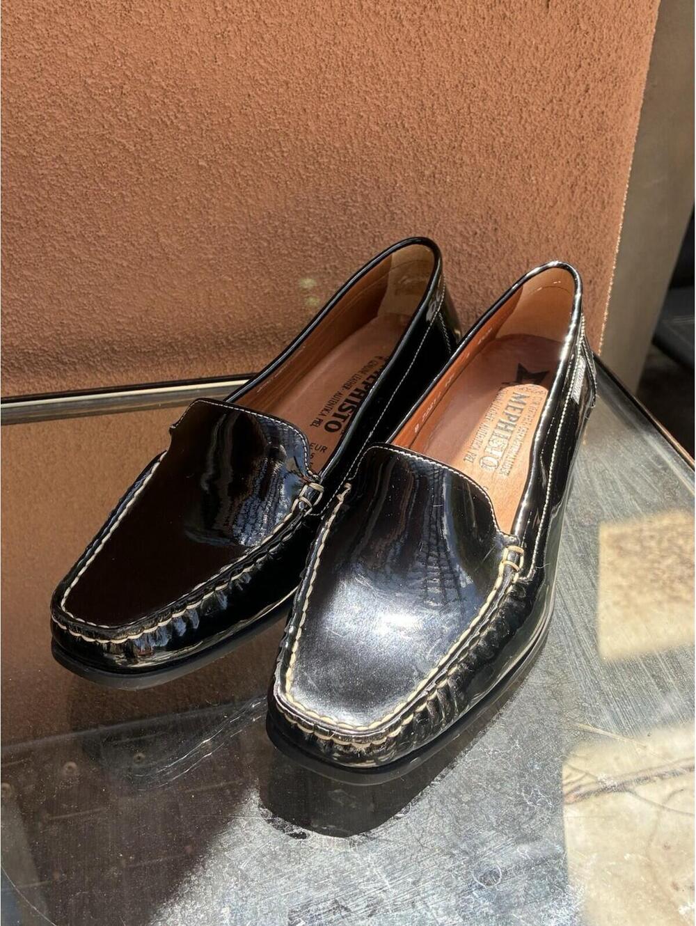 Mephisto Patent Leather Loafers Black Air Relax Comfort Shoes US 7.5 EU38